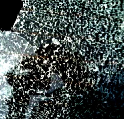 close-up of shattered glass